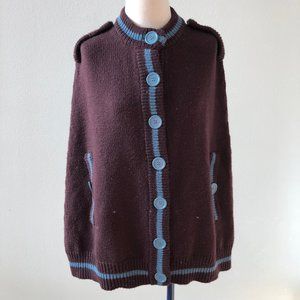 MARC by MARC JACOBS Vintage Wool Capelette with Epaulettes and Slit Pockets!